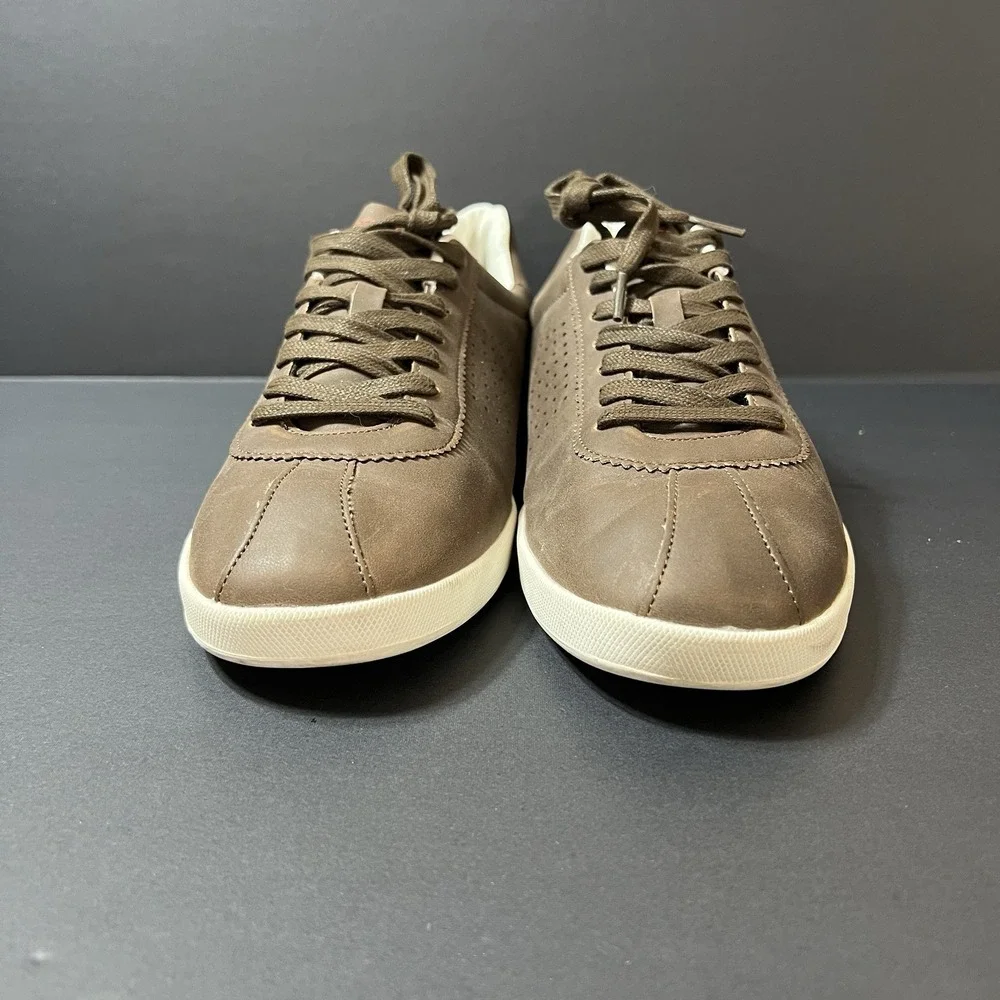 Lambretta Gazzman 3 Brown White Lace Up Shoes Retro Trainers Size UK 11 Preppy